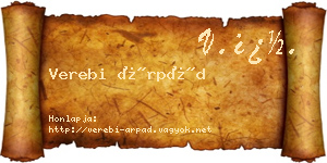 Verebi Árpád névjegykártya