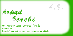 arpad verebi business card